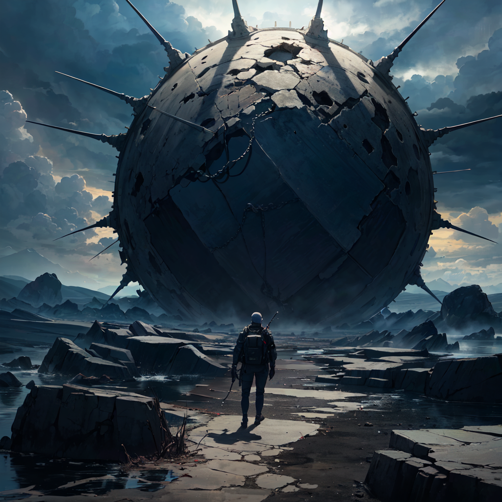 01299-1836278966-end of the world, ((Extreme Wide Shot, Single Shot)), Manga, Tone Mapping, Dramatic Lighting, (8k resolution), 8k, 8kres, 8k res.png